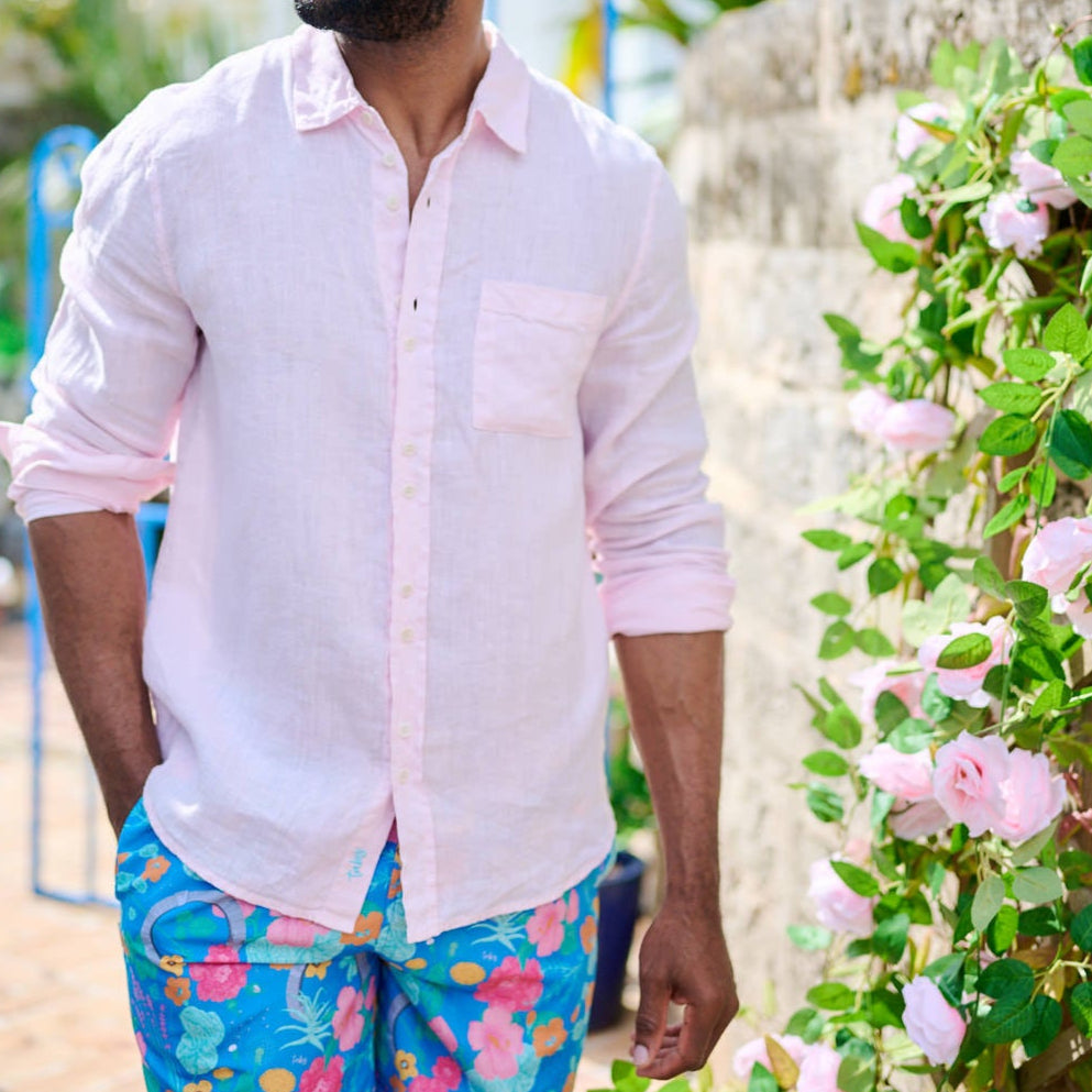 TABS Bermuda pink linen shirt