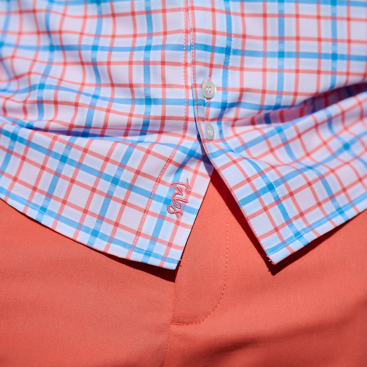 TABSBermuda_Mens_LSCheckShirt_Coral_Details