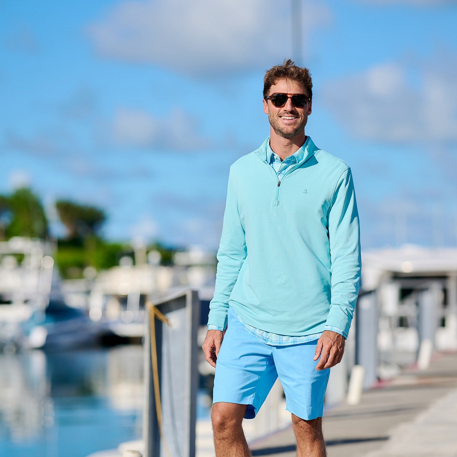 Men's Five-Star Stretch Bermudas - Bluebird