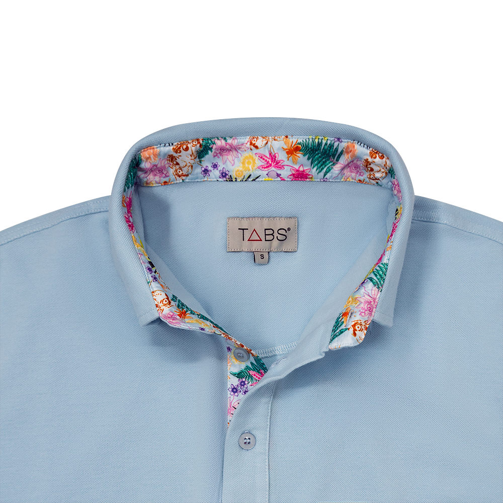 Men's Cotton Polo - Bluebird Egg
