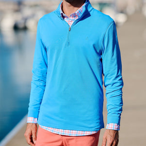 TABS_Bermuda_Mens_quarter_zip_blue_fr_closeup
