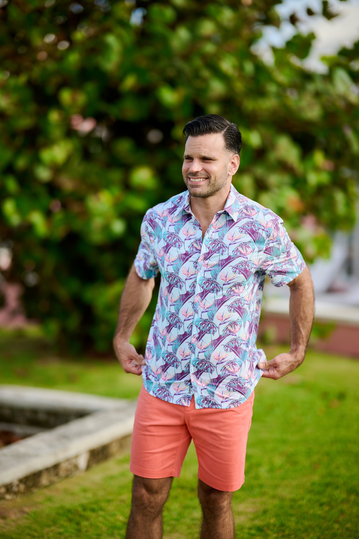 The Loren Men's Short Sleeve Cabana Shirt - Birds of Paradise