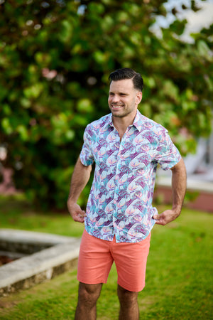 The Loren Men's Short Sleeve Cabana Shirt - Birds of Paradise