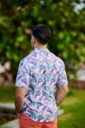 The Loren Men's Short Sleeve Cabana Shirt - Birds of Paradise