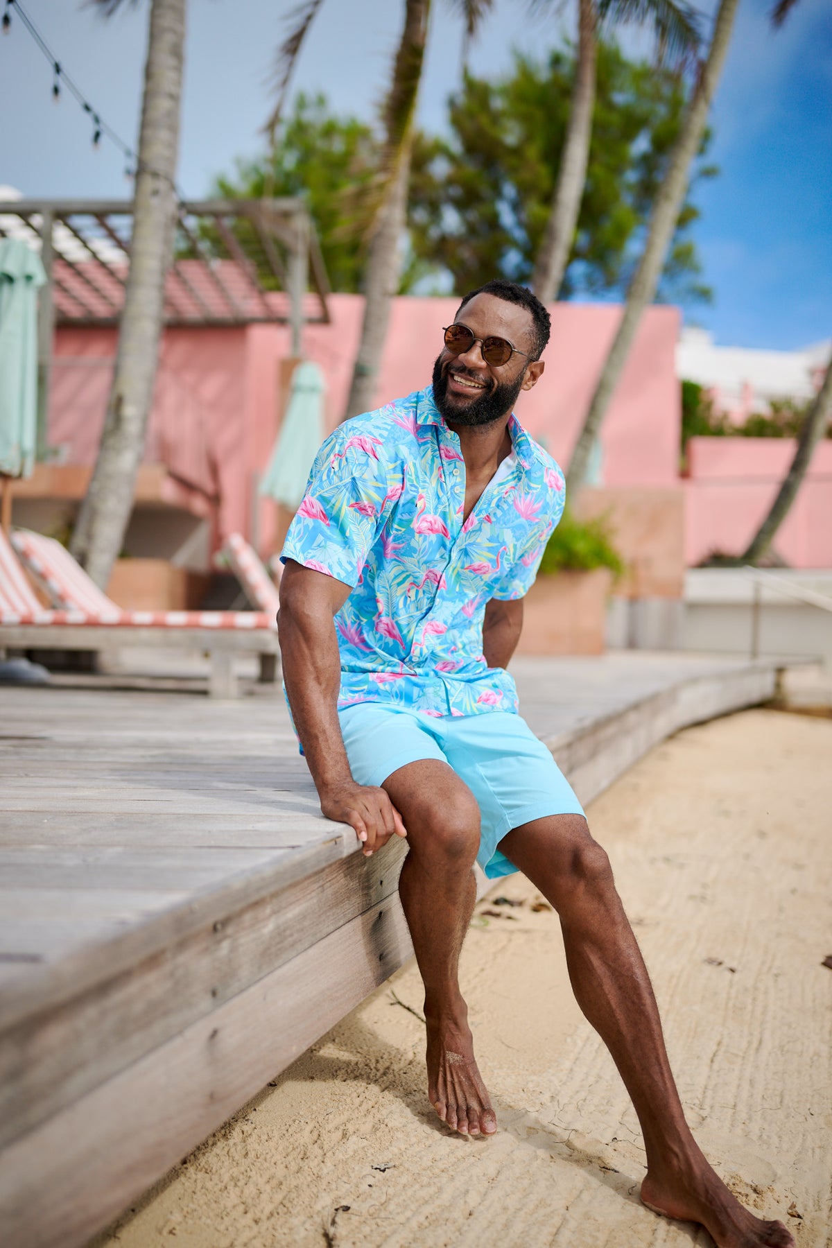 Men's Short Sleeve Performance Shirt - Flamingo