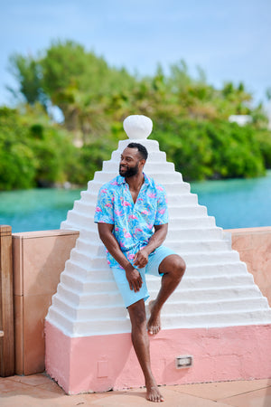 Men's Short Sleeve Performance Shirt - Flamingo