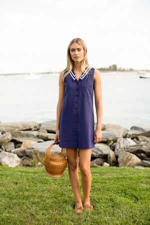Marea Waterfront Shift Dress - Navy
