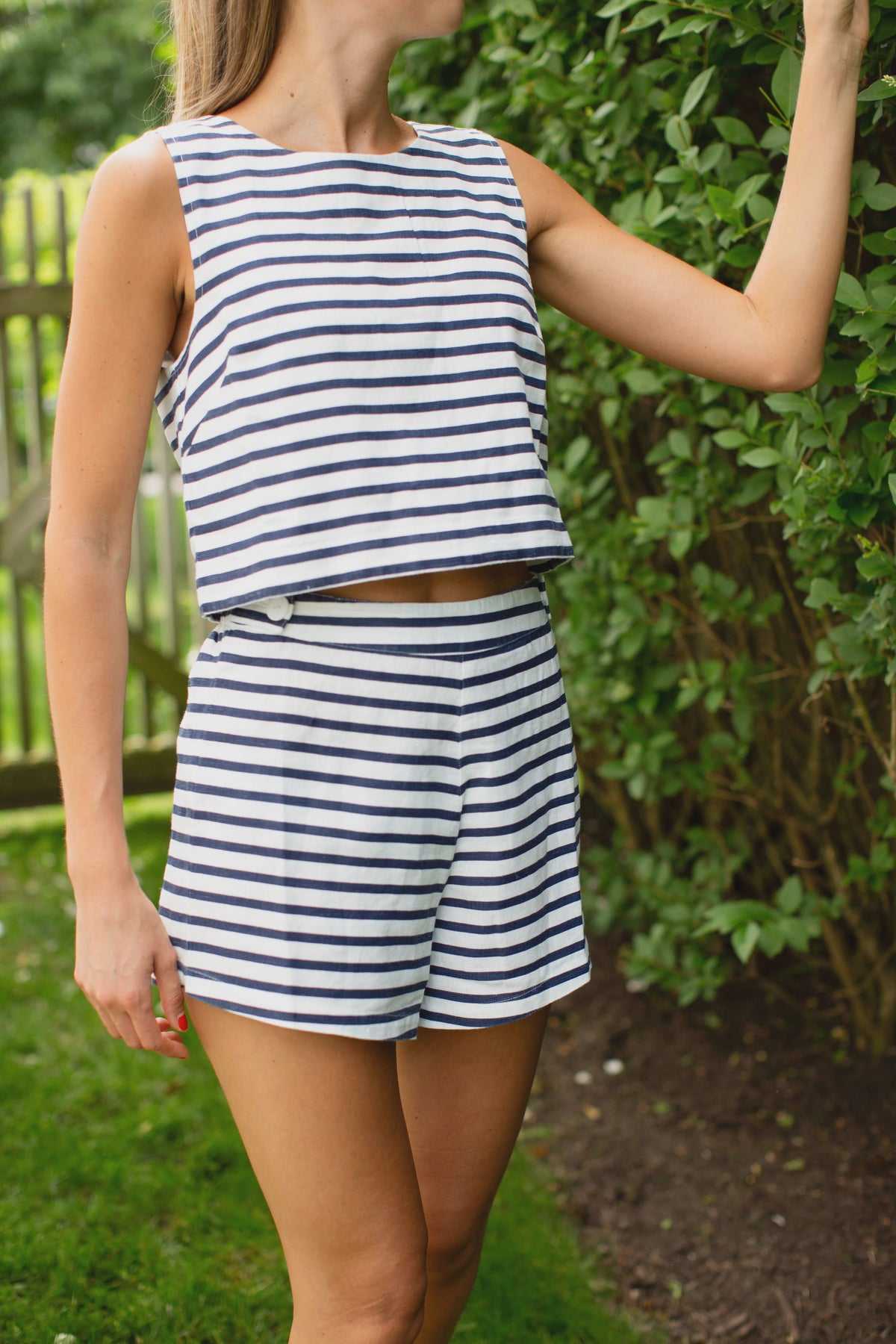 Marea Josie Tank - Navy Nautical Stripe