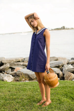 Marea Waterfront Shift Dress - Navy