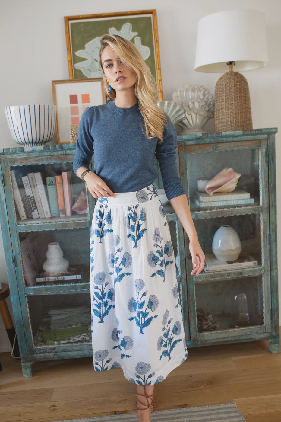 Marea Charlotte Skirt - Indigo Zinnia