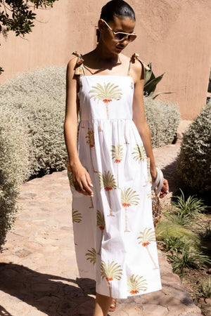 The Loren Oliphant Tie Strap Pocket Midi- Canary Green
