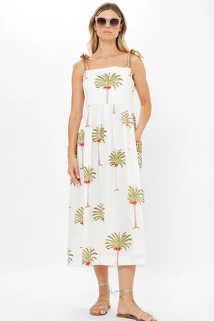 The Loren Oliphant Tie Strap Pocket Midi- Canary Green