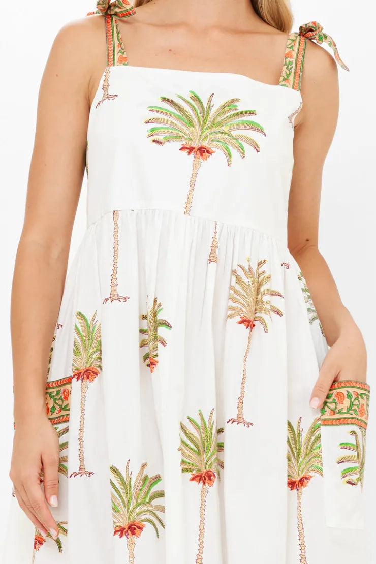 The Loren Oliphant Tie Strap Pocket Midi- Canary Green