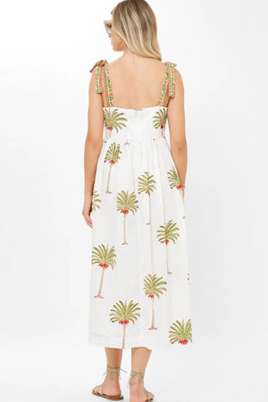 The Loren Oliphant Tie Strap Pocket Midi- Canary Green