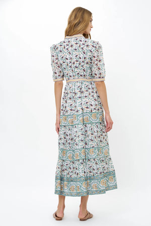 Oliphant V-Neck Cuffed Maxi - Cotswald Green