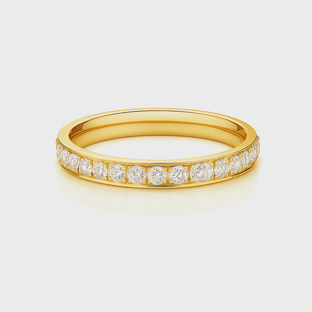 Ellie Vail - Velia Dainty Eternity Band Ring Gold