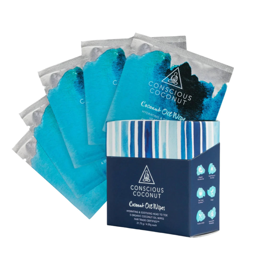 Conscious Coconut Travel Wipes Box