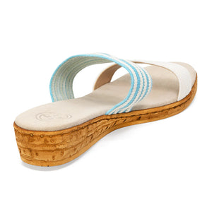 Charleston Shoe Co. Cecilia Sandal - Turquoise Stripe