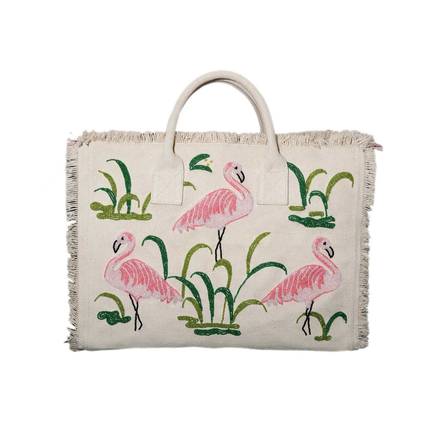 Tiana Designs - Ruffle Tote - Flamingos