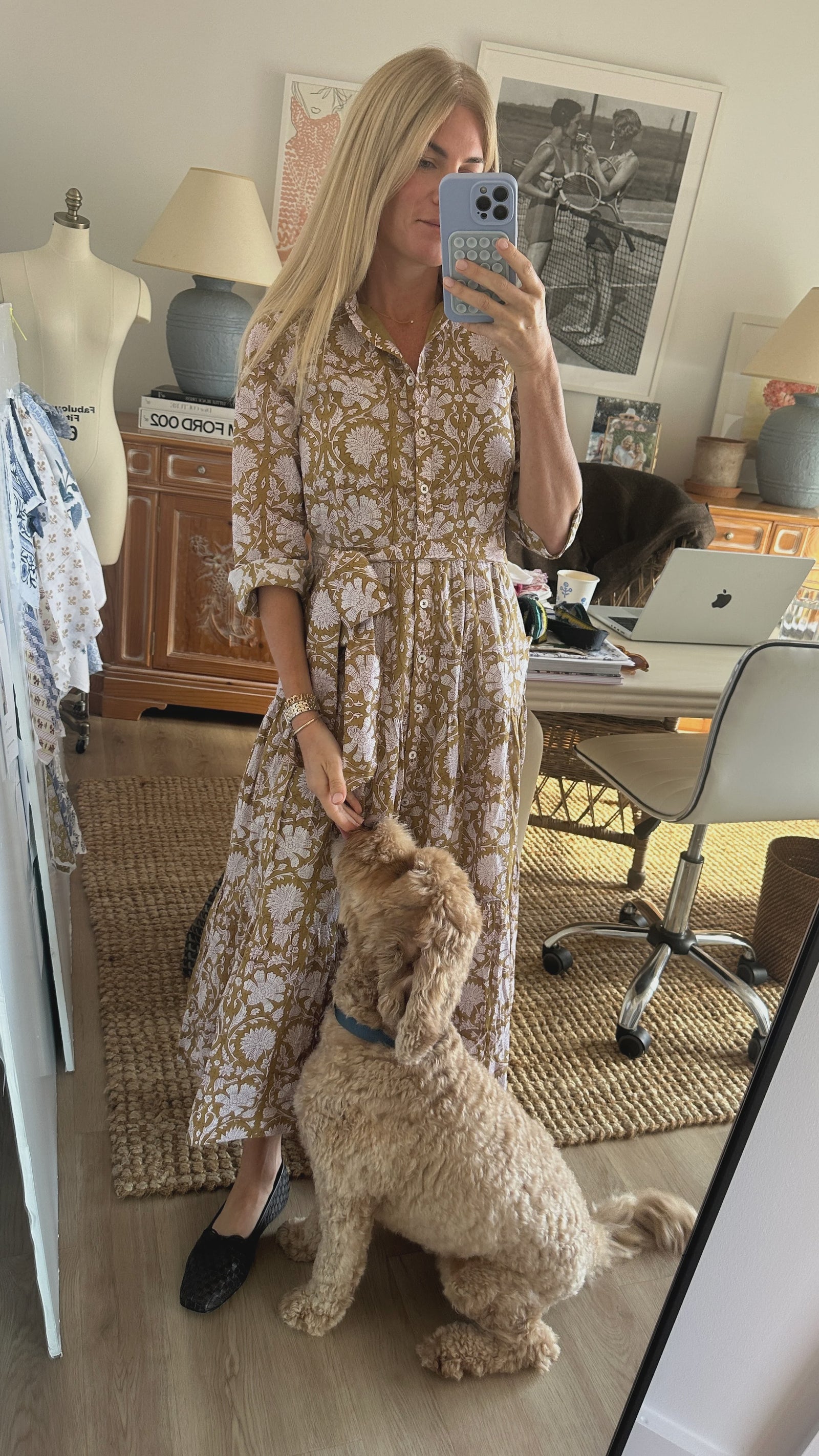 marea flounce shirt dress Marea Flounce Shirt Dress