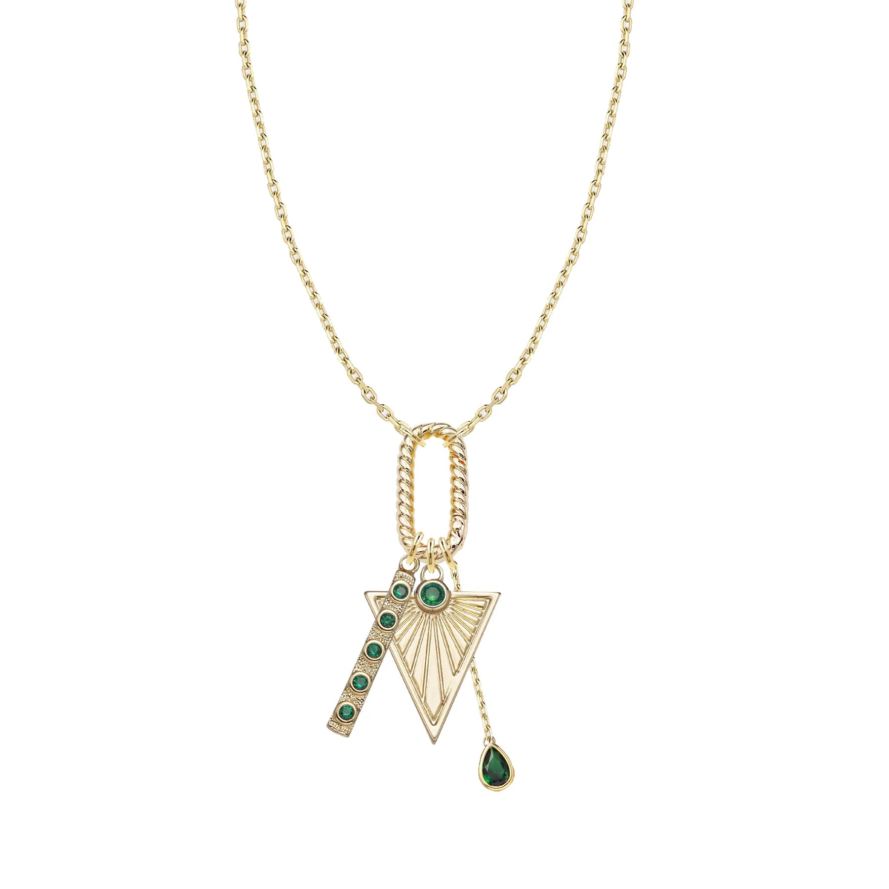 Adriana Pappas - Green Geo Necklace