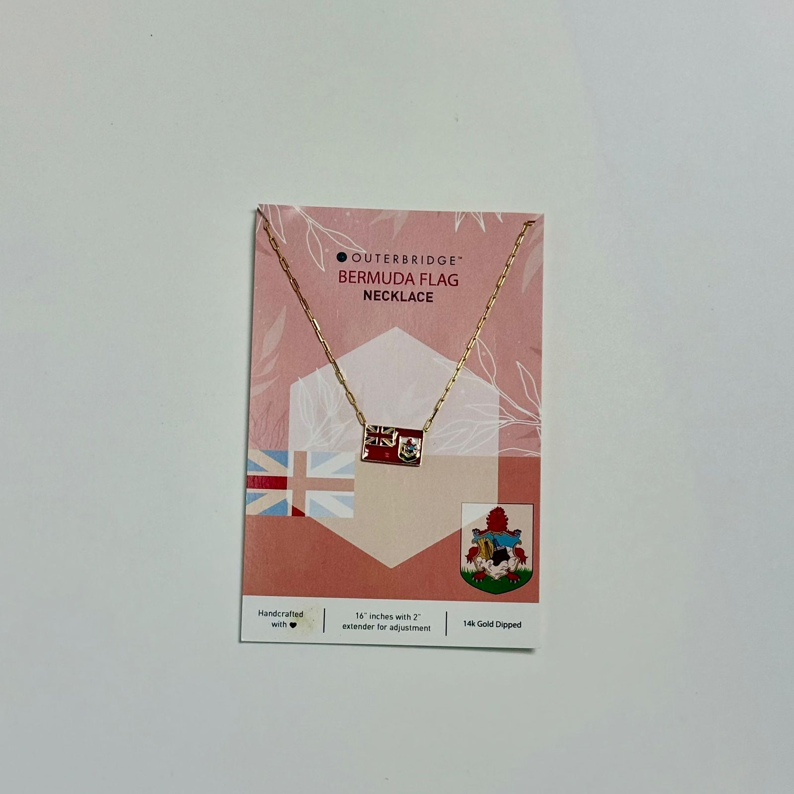 Outerbridge Jewelry Bermuda Enamel Flag Necklace - Gold