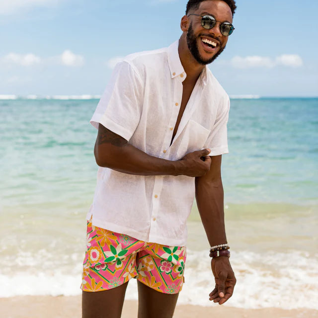 Kenny Flowers Short Sleeve Linen Shirt- The Casa Blanca