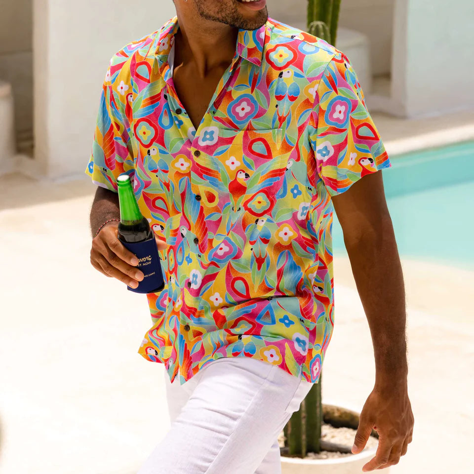 Kenny Flowers Parrots of the Caribbean Short Sleeve Shirt- Multicoloured
