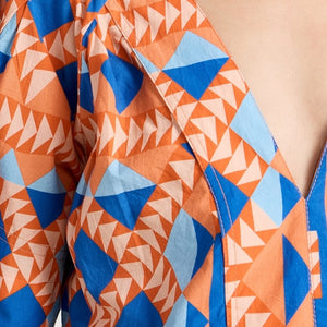 Marea Poplin Dress - Grecian Geo