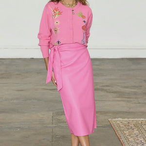 Never Fully Dressed Jaspre Skirt - Pink Vegan Leather