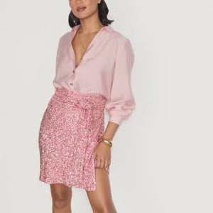 Never Fully Dressed Mini Jaspre Skirt - Pink Sequin