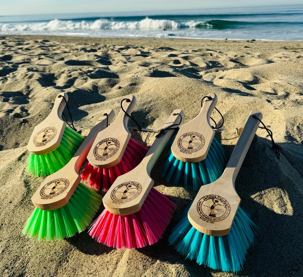 Surf Brush with LONG 15" Handle - Turquoise