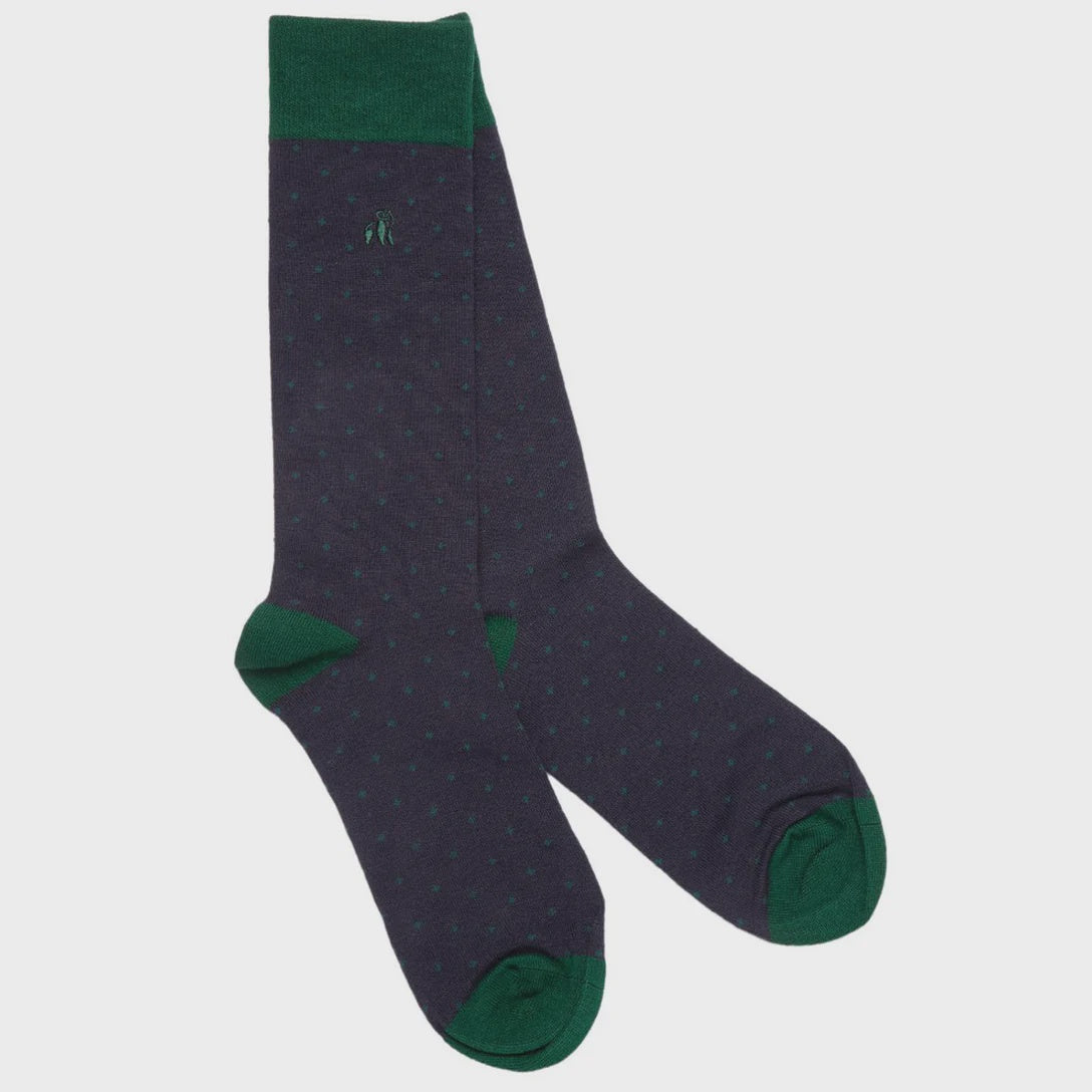 Swole Panda Socks - Navy Spotted
