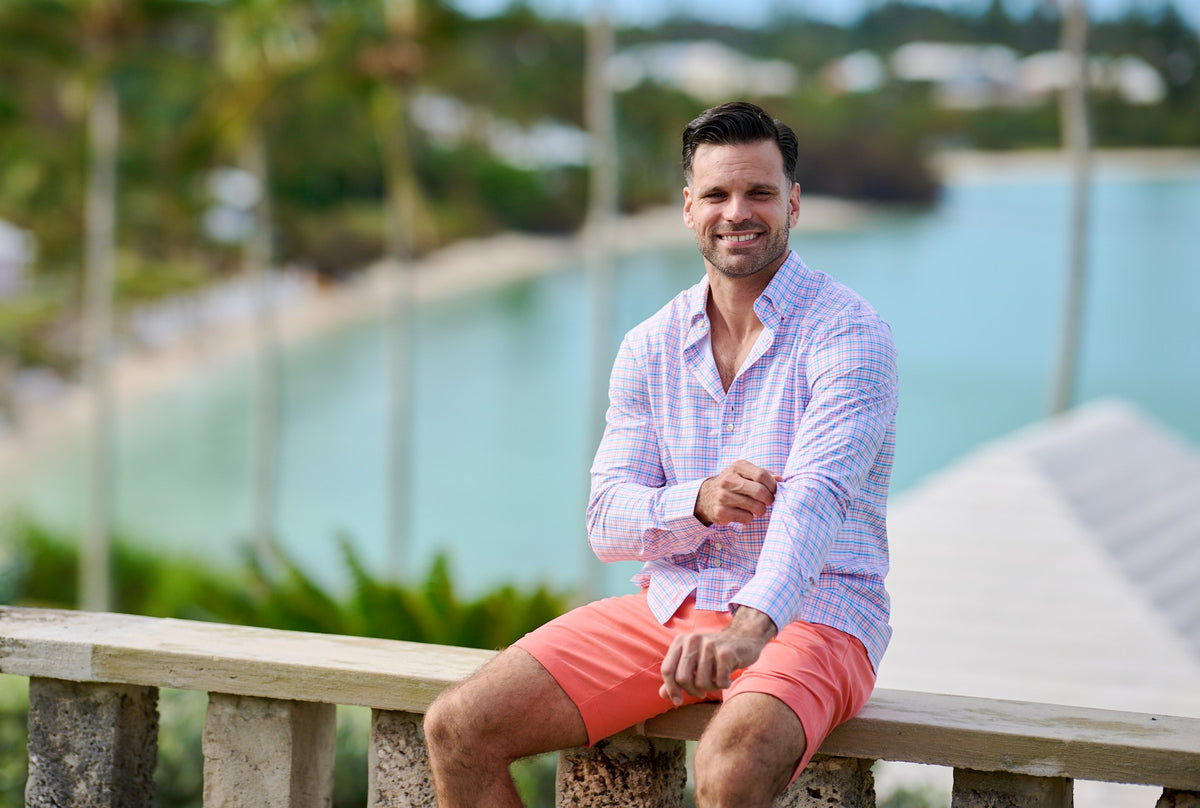 TABS Men's Button Up Checked Shirt - Honey Suckle Lane No.2