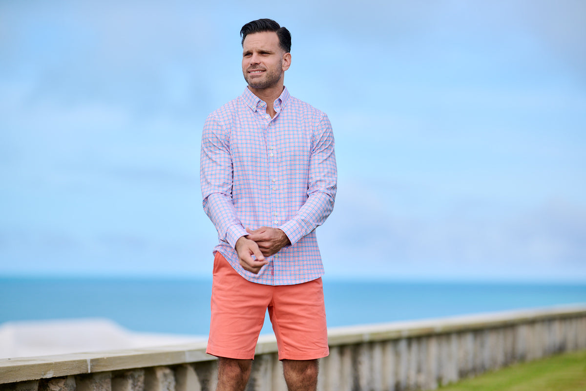 TABS Men's Button Up Checked Shirt - Honey Suckle Lane No.2