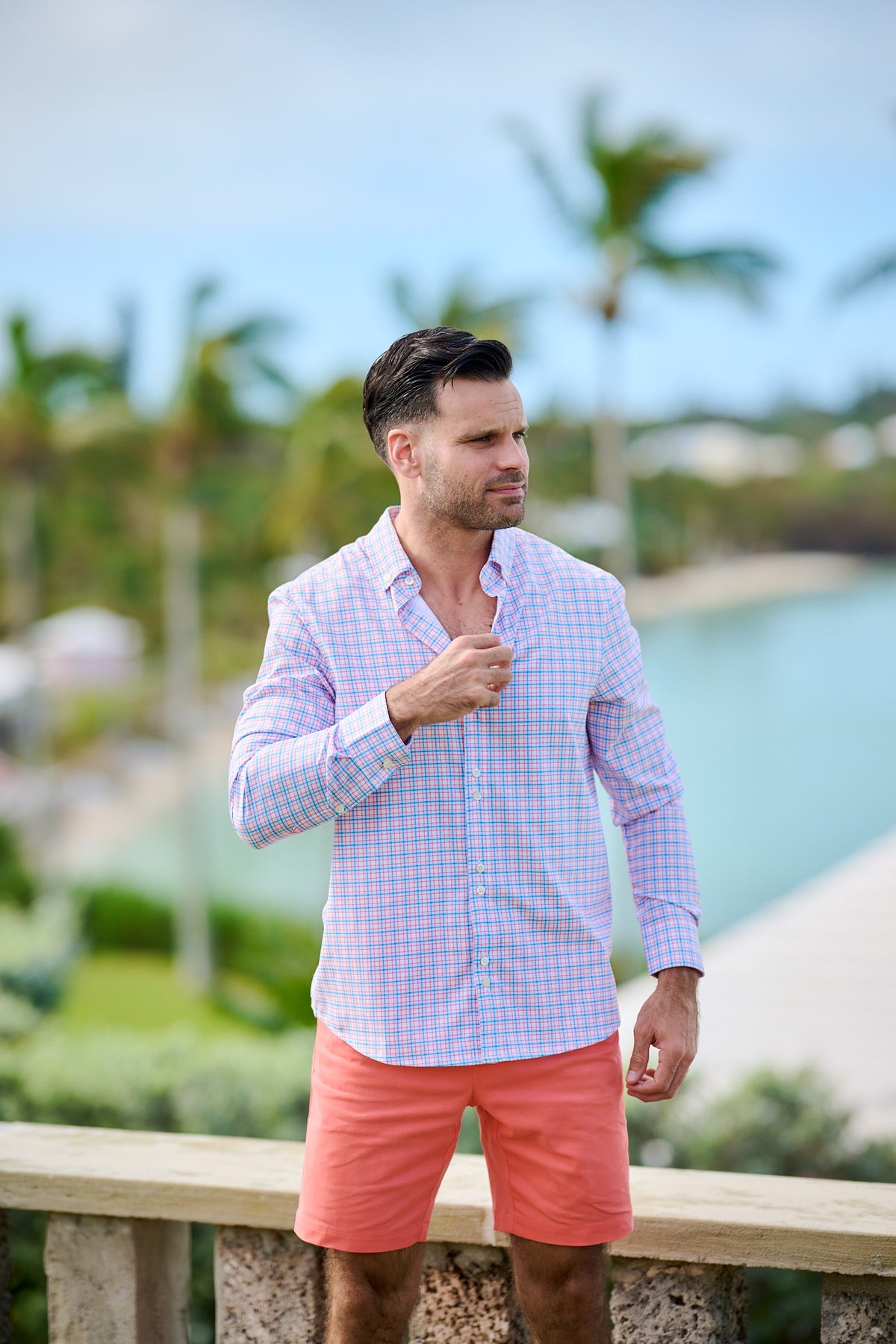 TABS Men's Button Up Checked Shirt - Honey Suckle Lane No.2