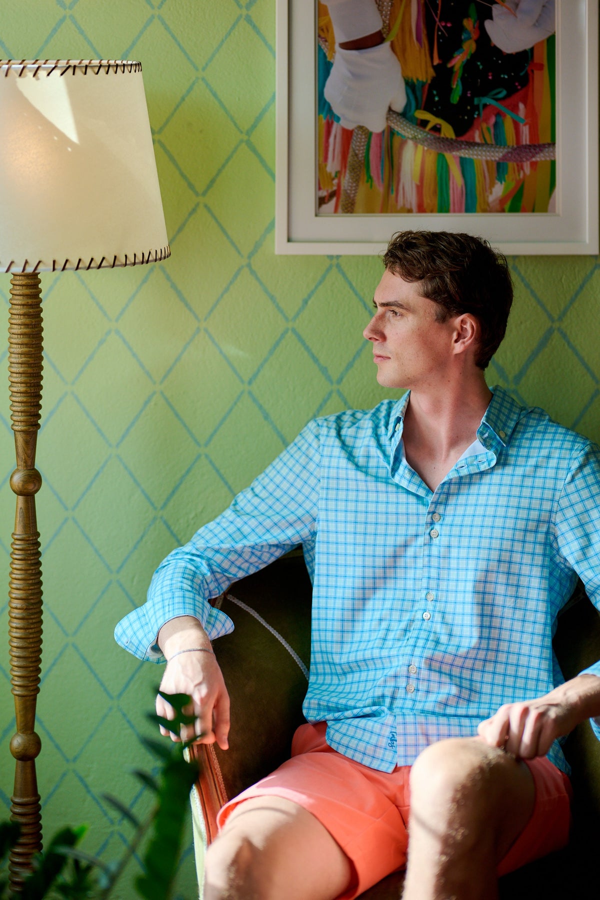 TABS Men's Button Up Checked Shirt - Palm Lane No.2