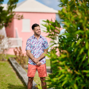 Men's Short Sleeve Performance Shirt - Birds of Paradise