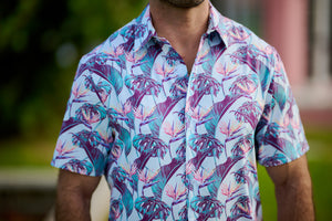 Men's Short Sleeve Performance Shirt - Birds of Paradise