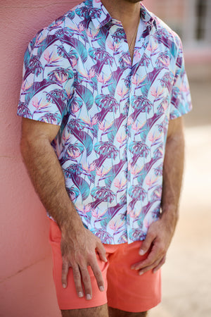 Men's Short Sleeve Performance Shirt - Birds of Paradise