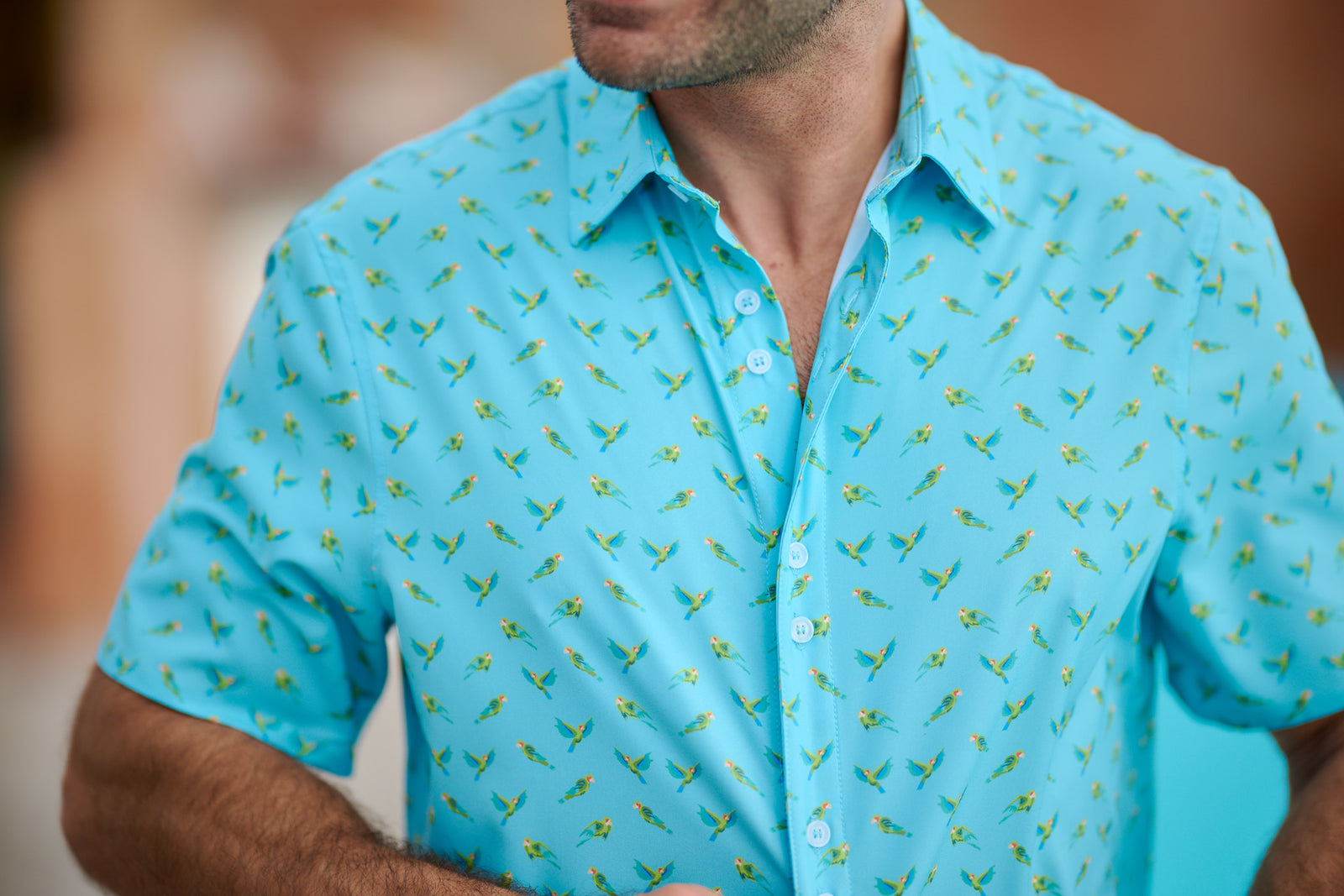 Men's Short Sleeve Performance Shirt - Parrots II