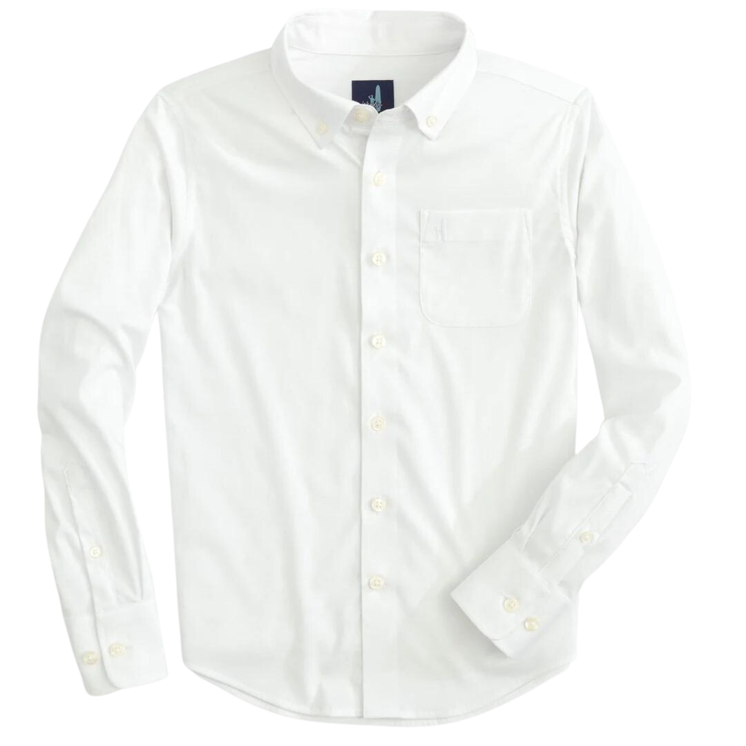 Johnnie-O Tradd Jr. Performance Button Up Shirt - White