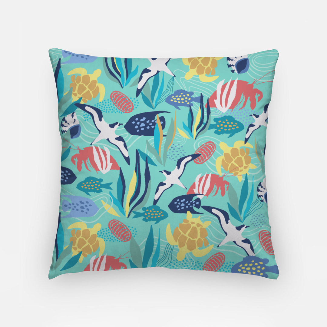 TABS 18" Cushion Cover with Insert - Coastal Island