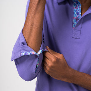 TABS Bermuda Bermudiana purple polo shirt long sleeve