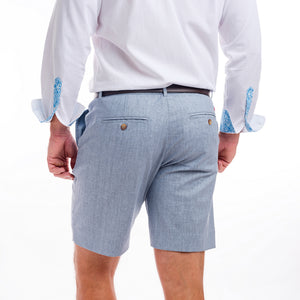 TABS Blue Heron cotton linen Bermuda shorts