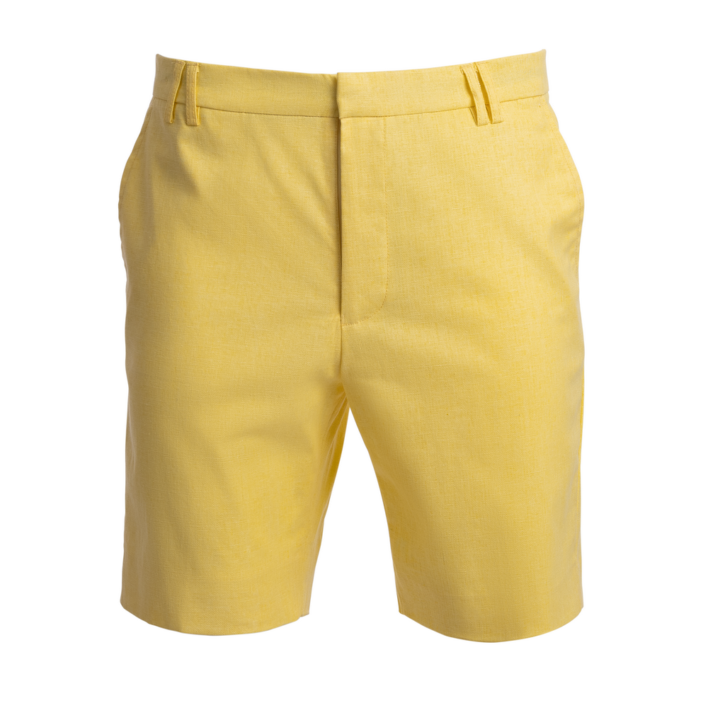 TABS Mens Kiskadee Yellow cotton linen Bermuda shorts