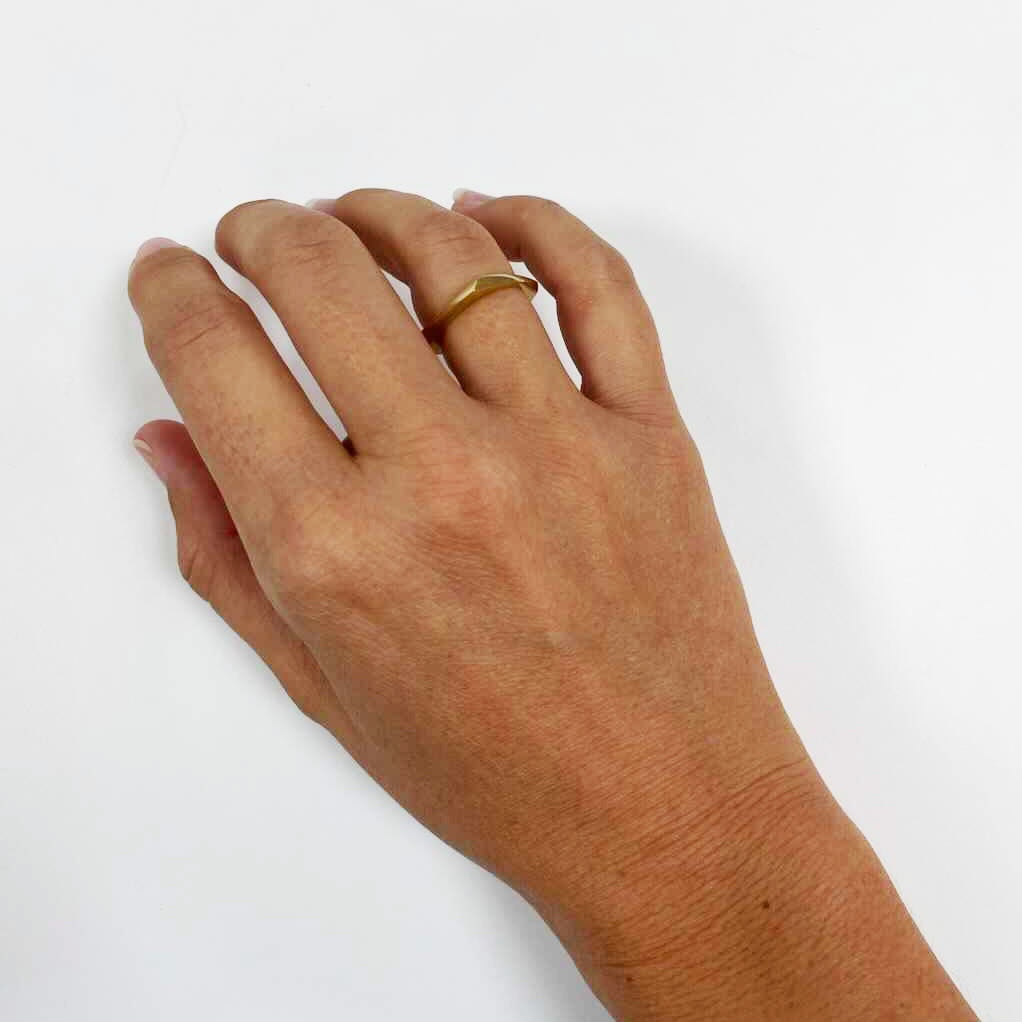 Melanie Eddy Slim Faceted Ring - Gold