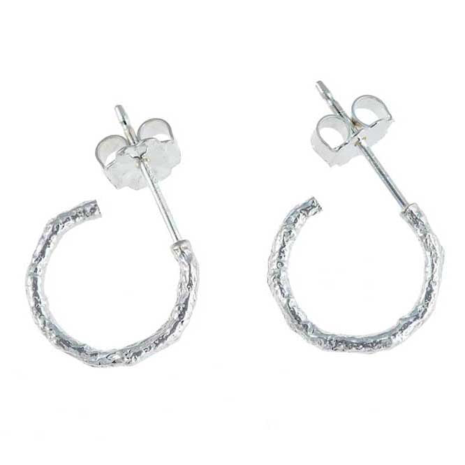 Airy Heights Sterling Bermuda Cedar Branch Hugger Hoops