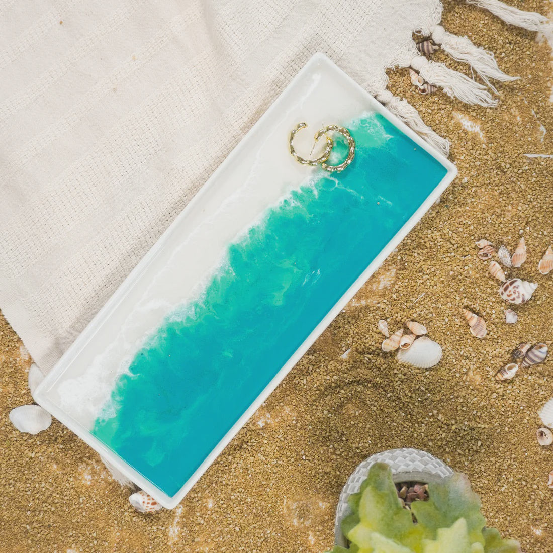 Lynn & Liana Designs Ceramic Sea Tray - Bermuda Blue