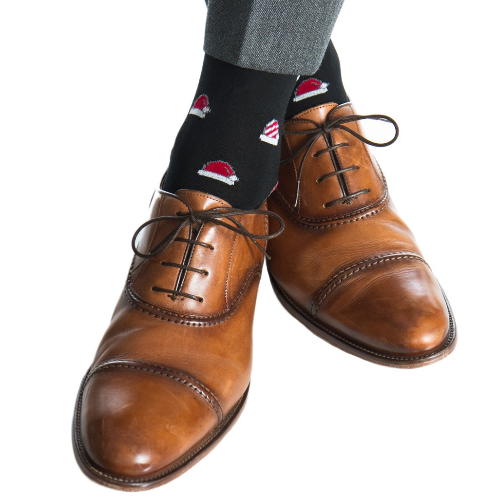 Dapper Classics Socks - Black Santa Hat